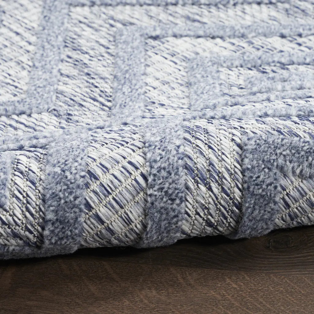 5' X 7' Denim Blue Indoor Outdoor Area Rug Homeroots Outdoor