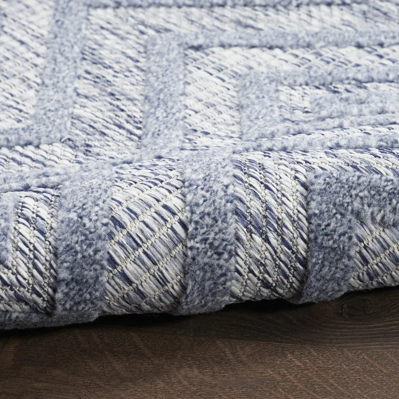5' X 7' Denim Blue Indoor Outdoor Area Rug Homeroots Outdoor