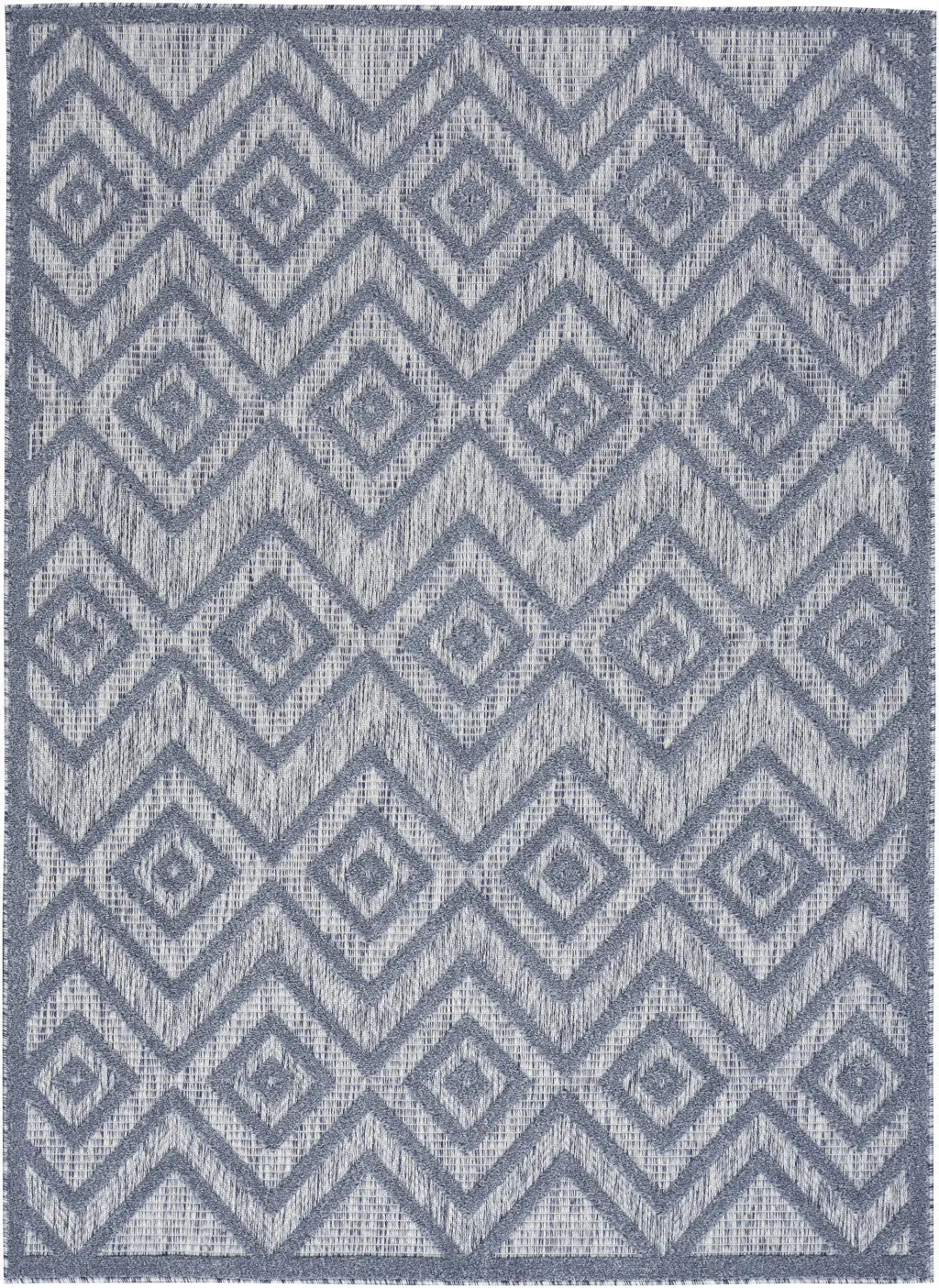 5' X 7' Denim Blue Indoor Outdoor Area Rug Homeroots Outdoor