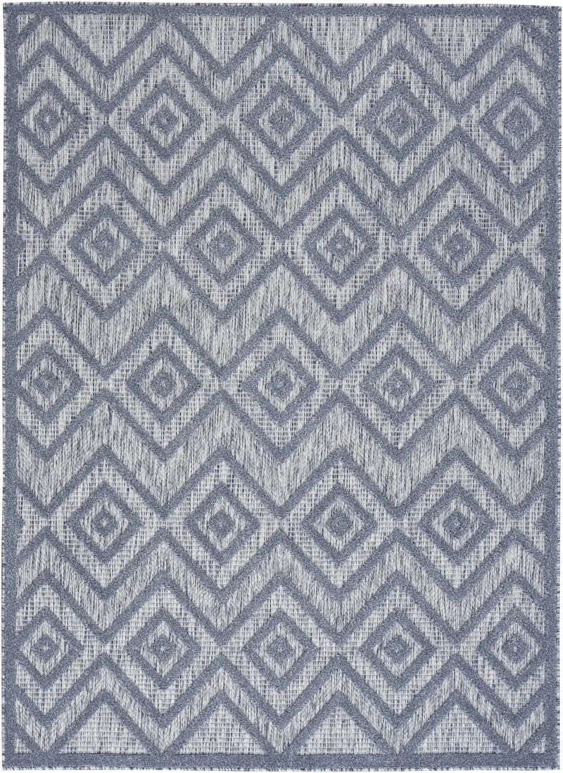 5' X 7' Denim Blue Indoor Outdoor Area Rug Homeroots Outdoor
