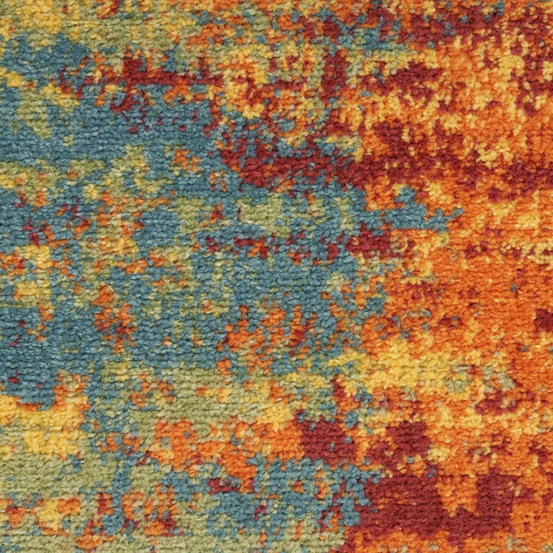 5' X 7' Flame Abstract Indoor Outdoor Area Rug Homeroots Outdoor