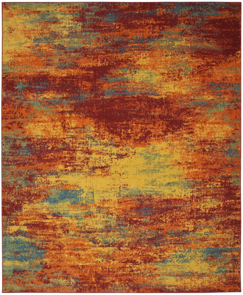 5' X 7' Flame Abstract Indoor Outdoor Area Rug Homeroots Outdoor