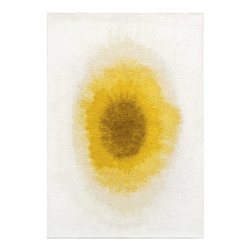 5' X 7' Gold And White Abstract Washable Area Rug With UV Protection Homeroots Home Decor