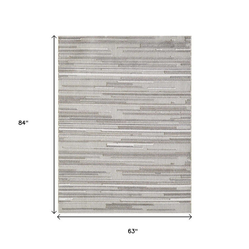 5' X 7' Gray Abstract Stain Resistant Indoor Outdoor Area Rug Homeroots Outdoor