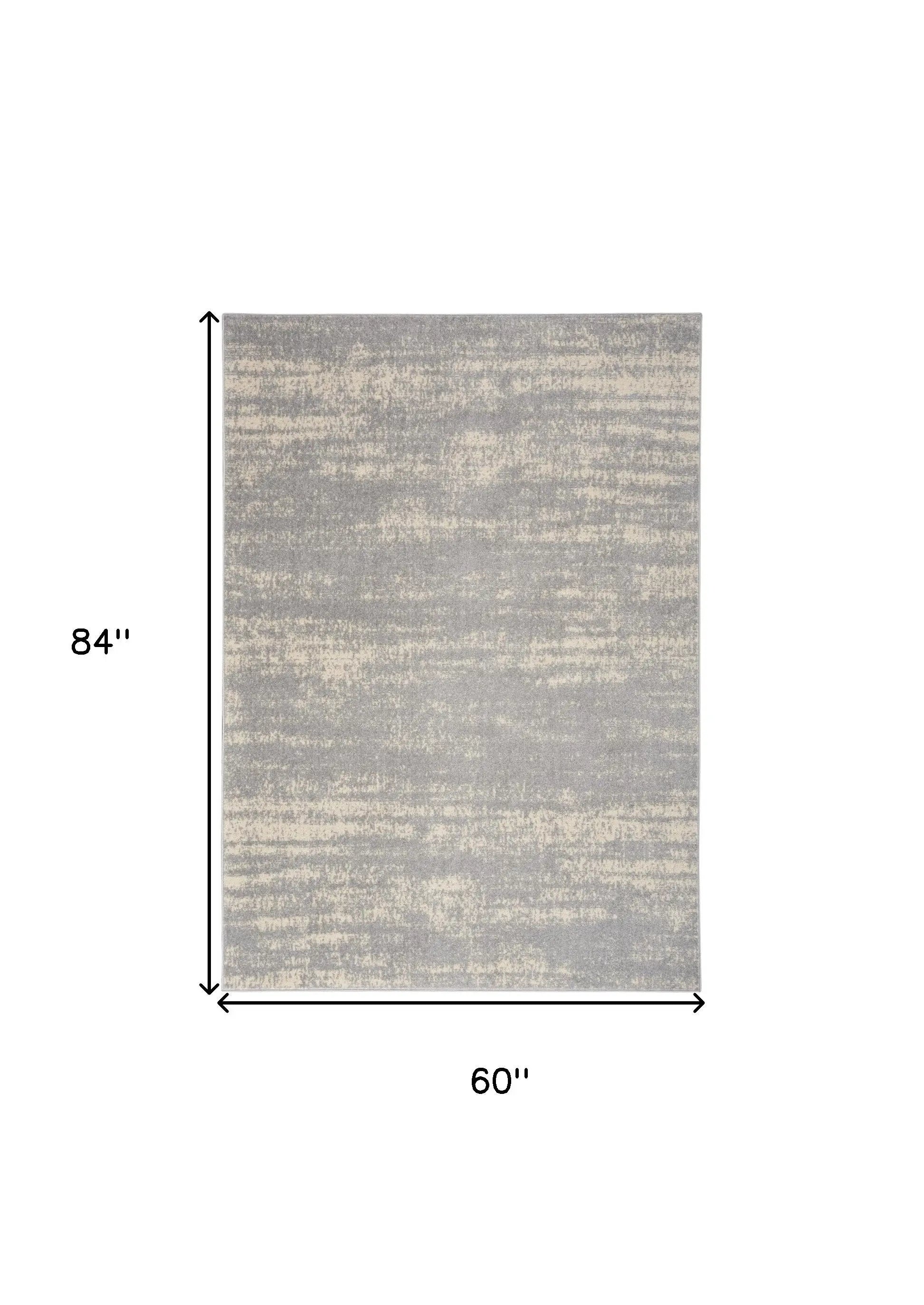 5' X 7' Gray And Beige Abstract Indoor Outdoor Area Rug Homeroots Outdoor