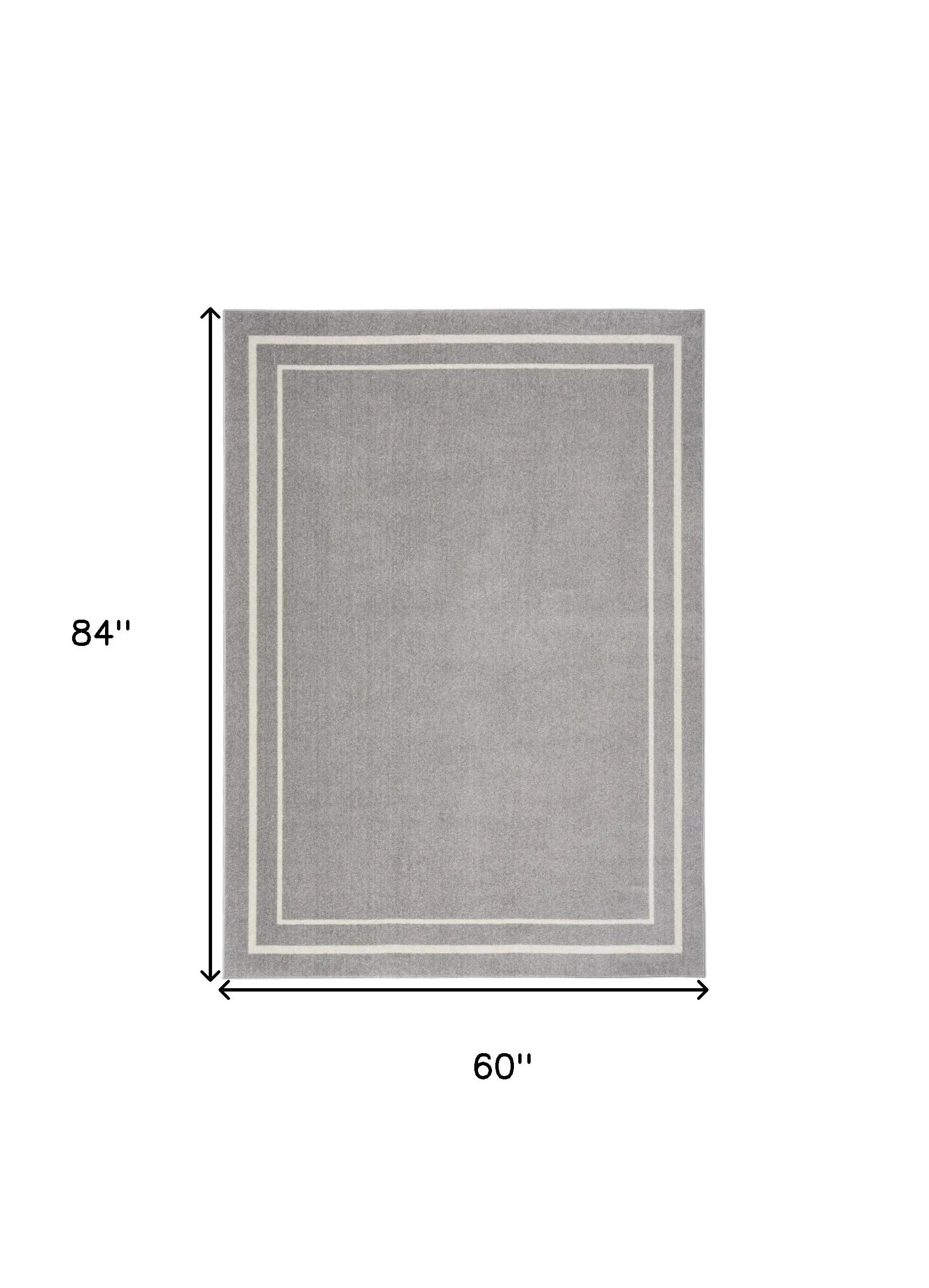 5' X 7' Gray And Ivory Indoor Outdoor Area Rug Homeroots Outdoor