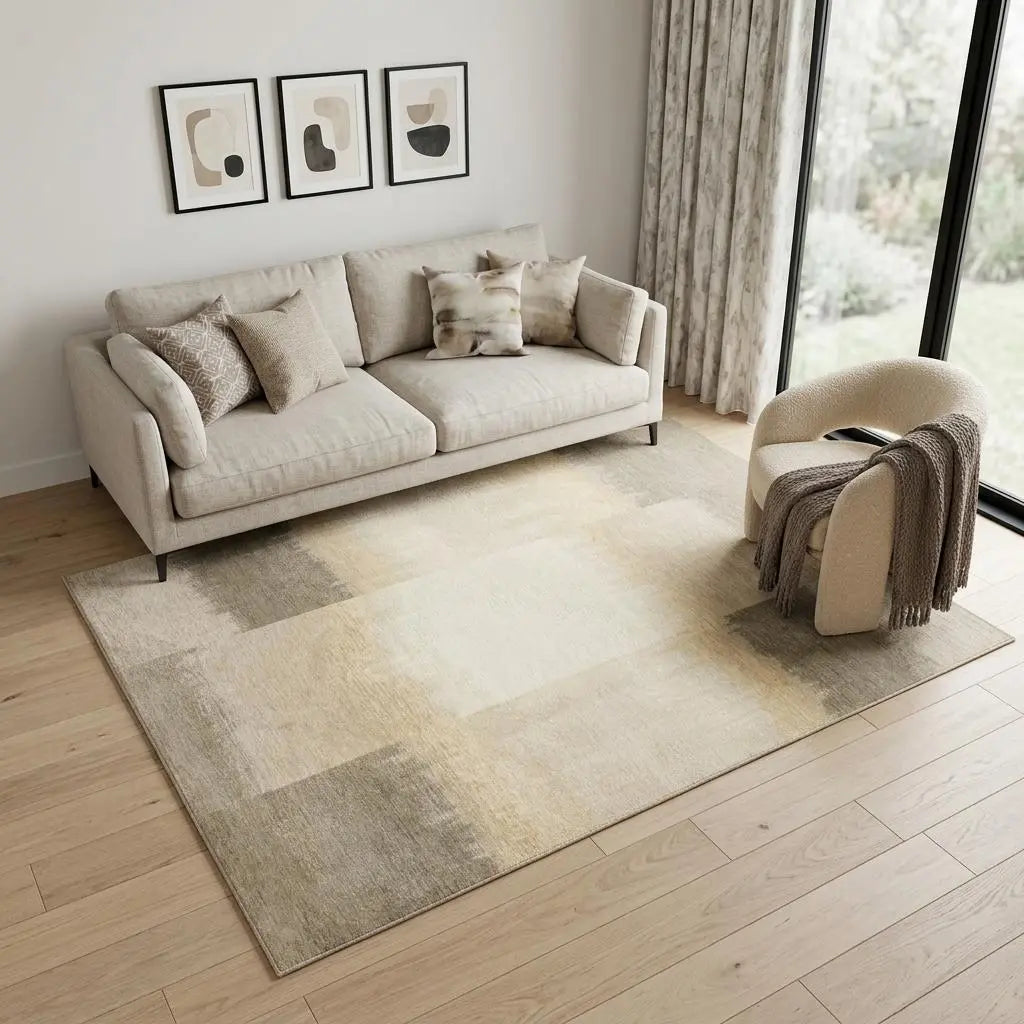 5' X 7' Gray And White Abstract Washable Area Rug With UV Protection Homeroots Home Decor