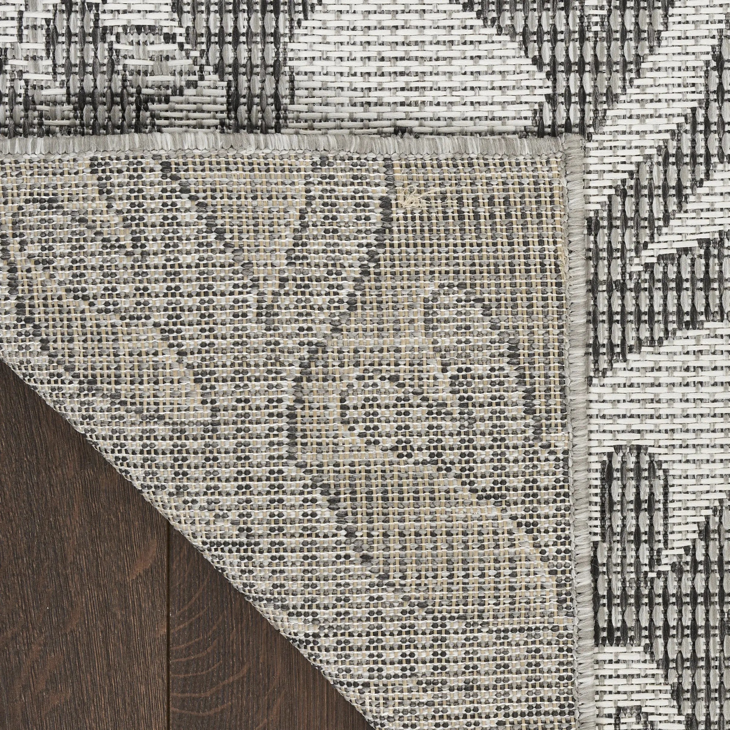 5' X 7' Gray Black And Ivory Nautical Indoor Outdoor Area Rug Homeroots Outdoor