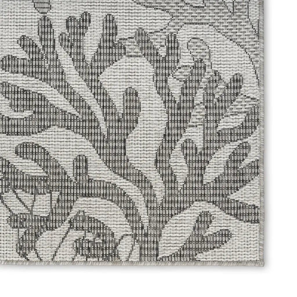 5' X 7' Gray Black And Ivory Nautical Indoor Outdoor Area Rug Homeroots Outdoor