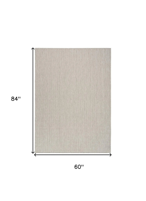 5' X 7' Gray Geometric Indoor Outdoor Area Rug Homeroots Outdoor