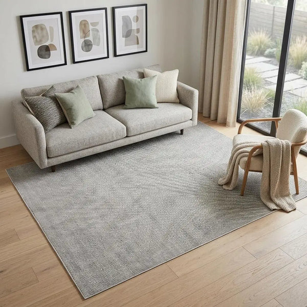 5' X 7' Gray and Ivory Abstract Power Loom Washable Non Skid Area Rug Homeroots Home Decor