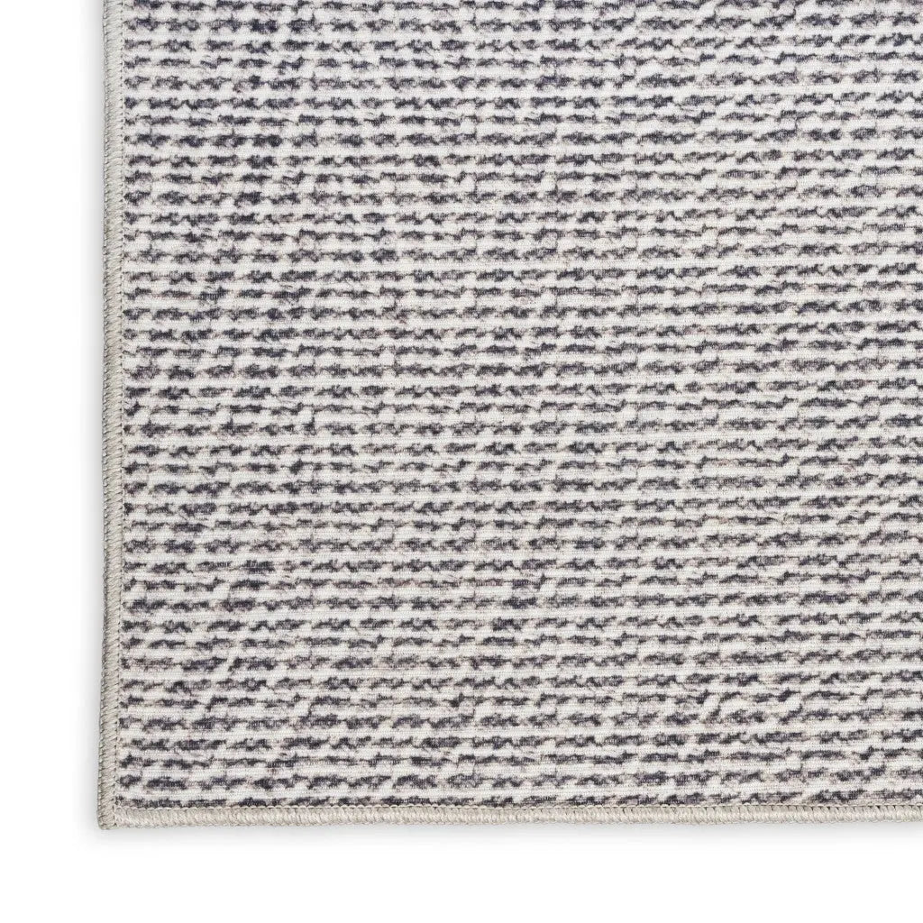 5' X 7' Gray and Ivory Abstract Power Loom Washable Non Skid Area Rug Homeroots Home Decor