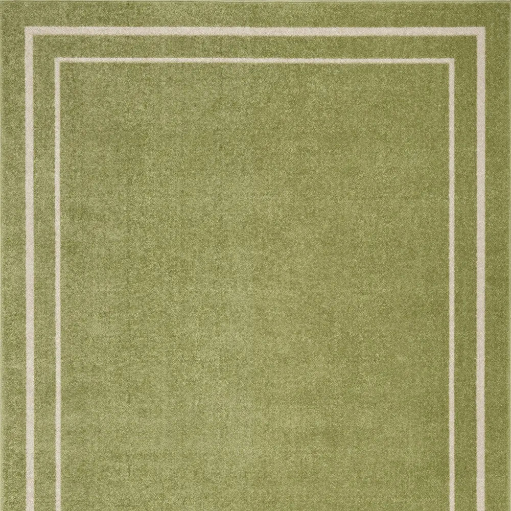 5' X 7' Green And Ivory Indoor Outdoor Area Rug Homeroots Outdoor