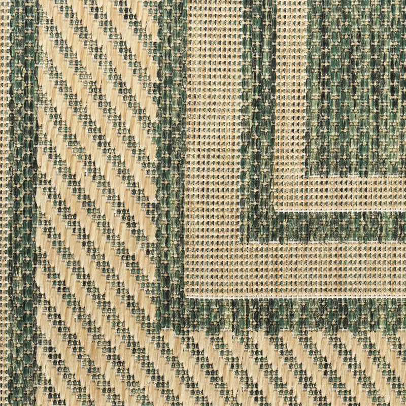 5' X 7' Green Geometric Indoor Outdoor Area Rug Homeroots Outdoor