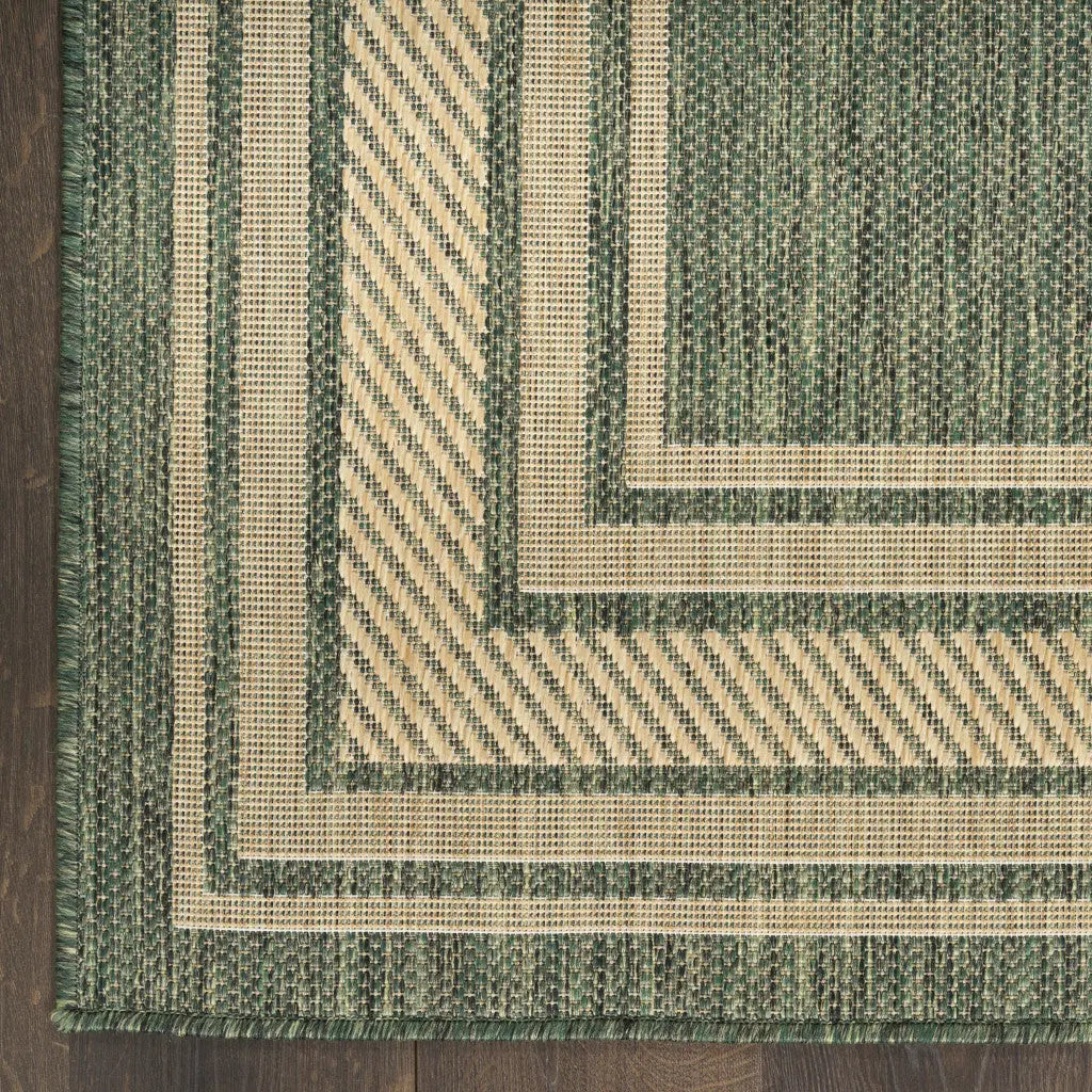 5' X 7' Green Geometric Indoor Outdoor Area Rug Homeroots Outdoor