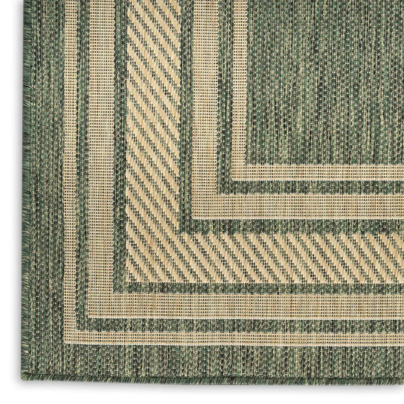 5' X 7' Green Geometric Indoor Outdoor Area Rug Homeroots Outdoor