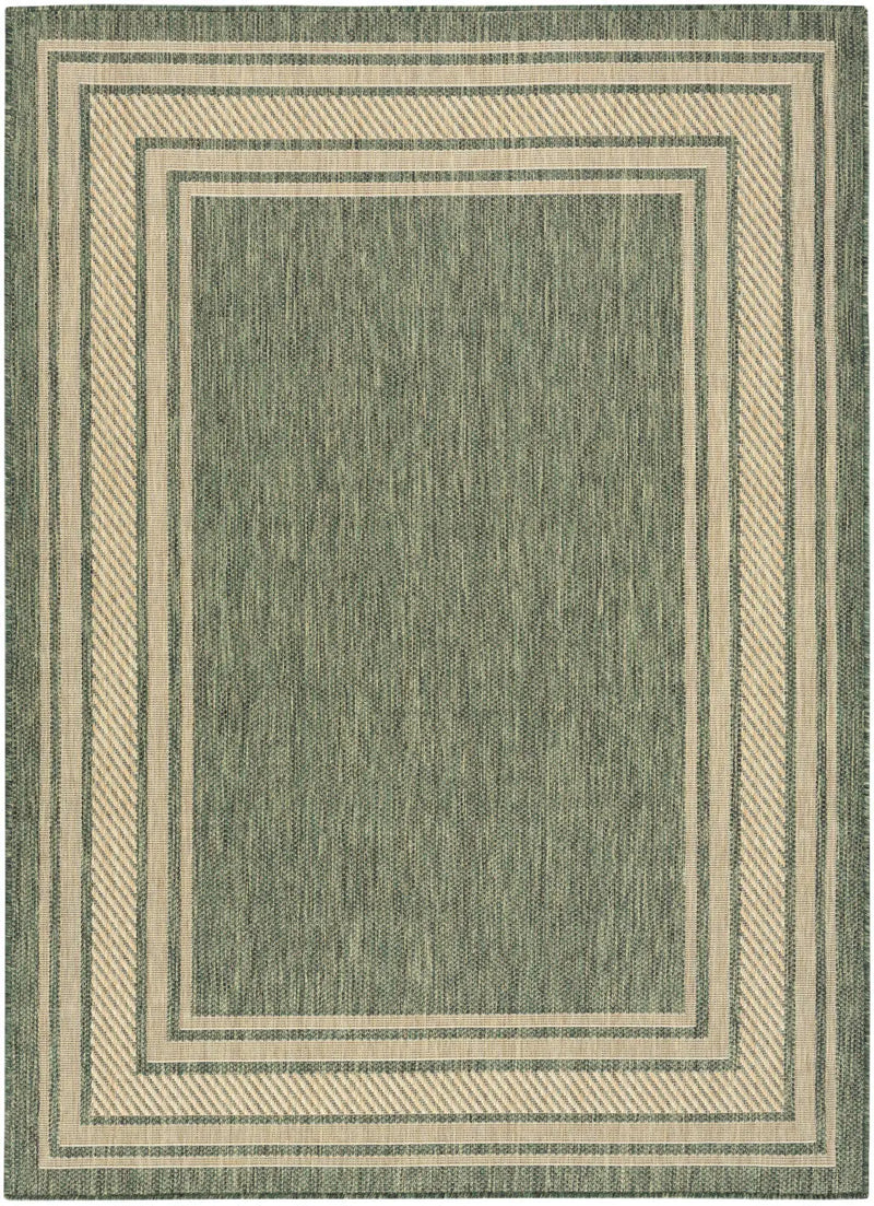 5' X 7' Green Geometric Indoor Outdoor Area Rug Homeroots Outdoor