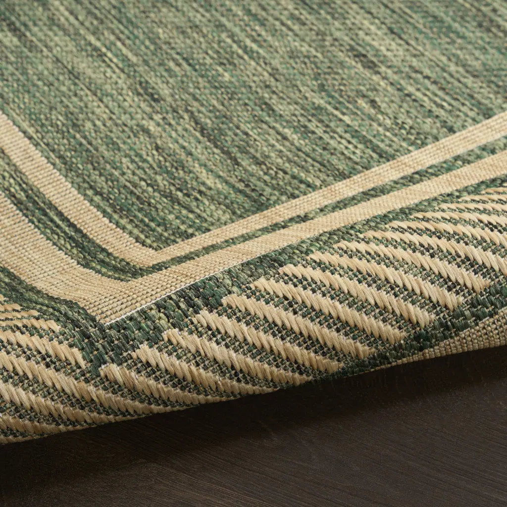 5' X 7' Green Geometric Indoor Outdoor Area Rug Homeroots Outdoor