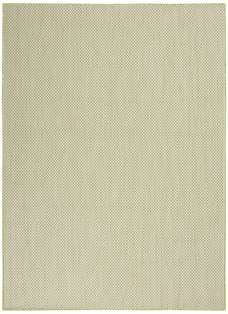 5' X 7' Green and Ivory Indoor Outdoor Area Rug Homeroots Outdoor
