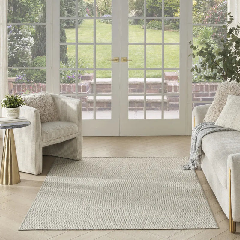 5' X 7' Ivory Geometric Power Loom Area Rug Homeroots Outdoor