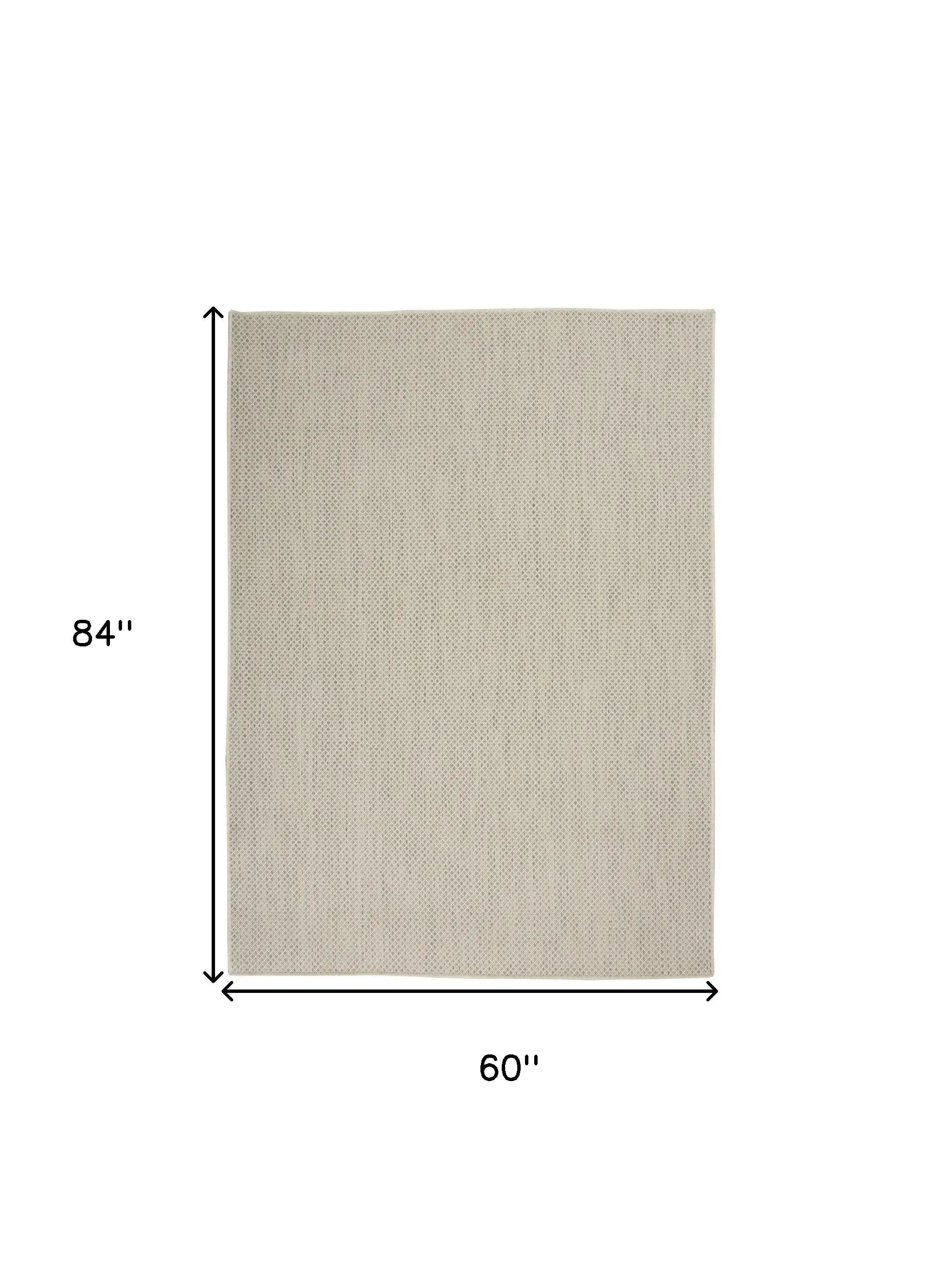 5' X 7' Ivory Geometric Power Loom Area Rug Homeroots Outdoor