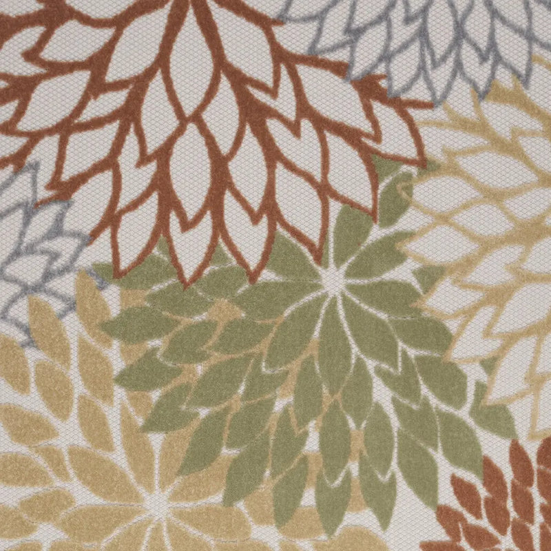 5' X 7' Ivory Green And Blue Indoor Outdoor Area Rug Homeroots Outdoor