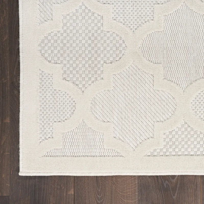 5' X 7' Ivory Indoor Outdoor Area Rug Homeroots Outdoor
