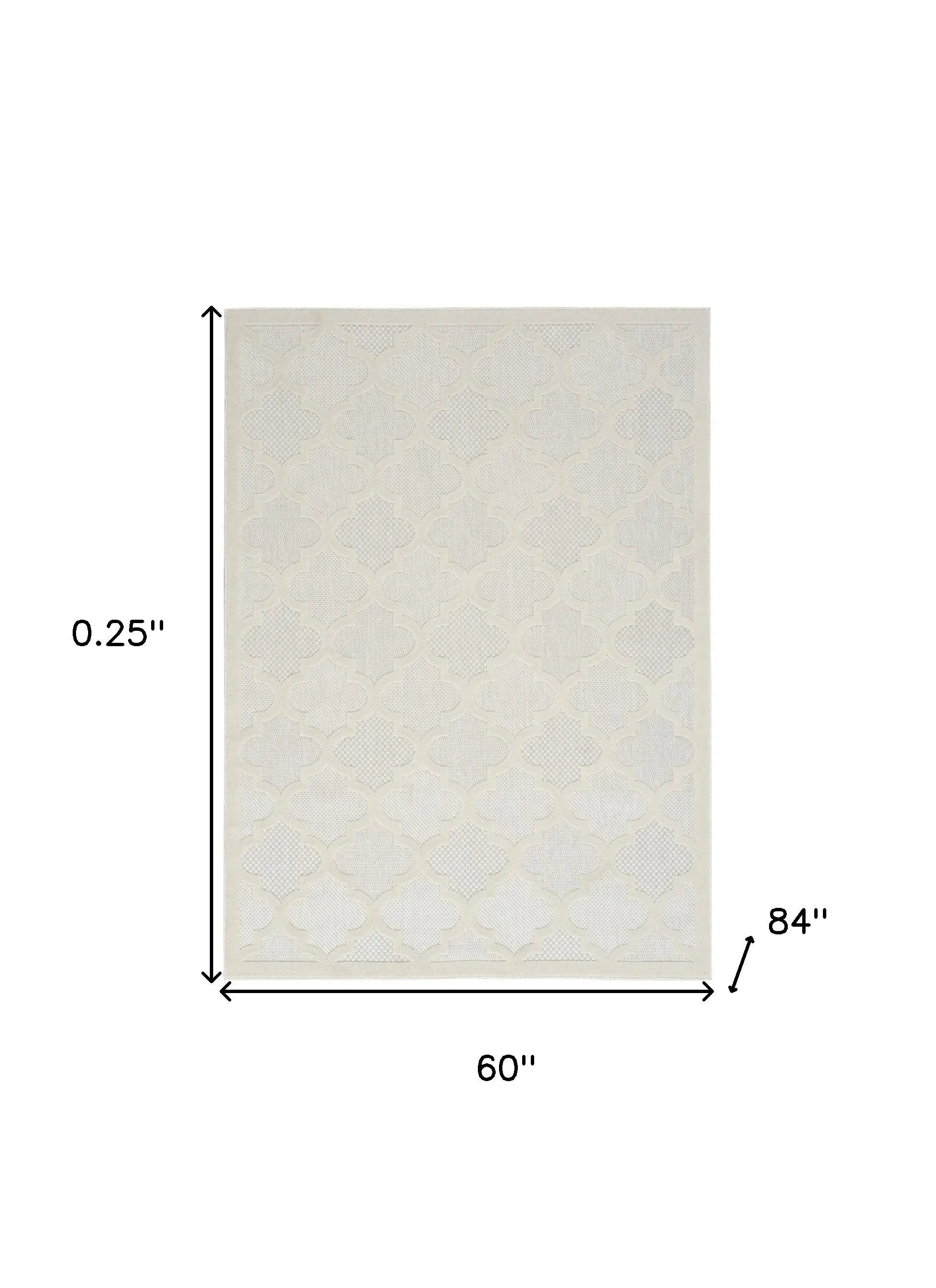 5' X 7' Ivory Indoor Outdoor Area Rug Homeroots Outdoor