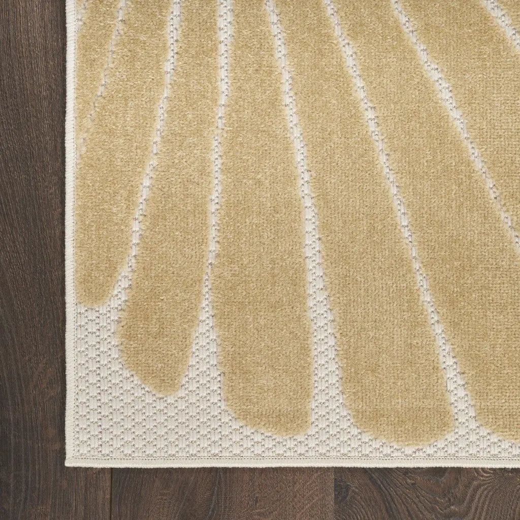 5' X 7' Ivory Orange and Blue Indoor Outdoor Area Rug Homeroots Outdoor