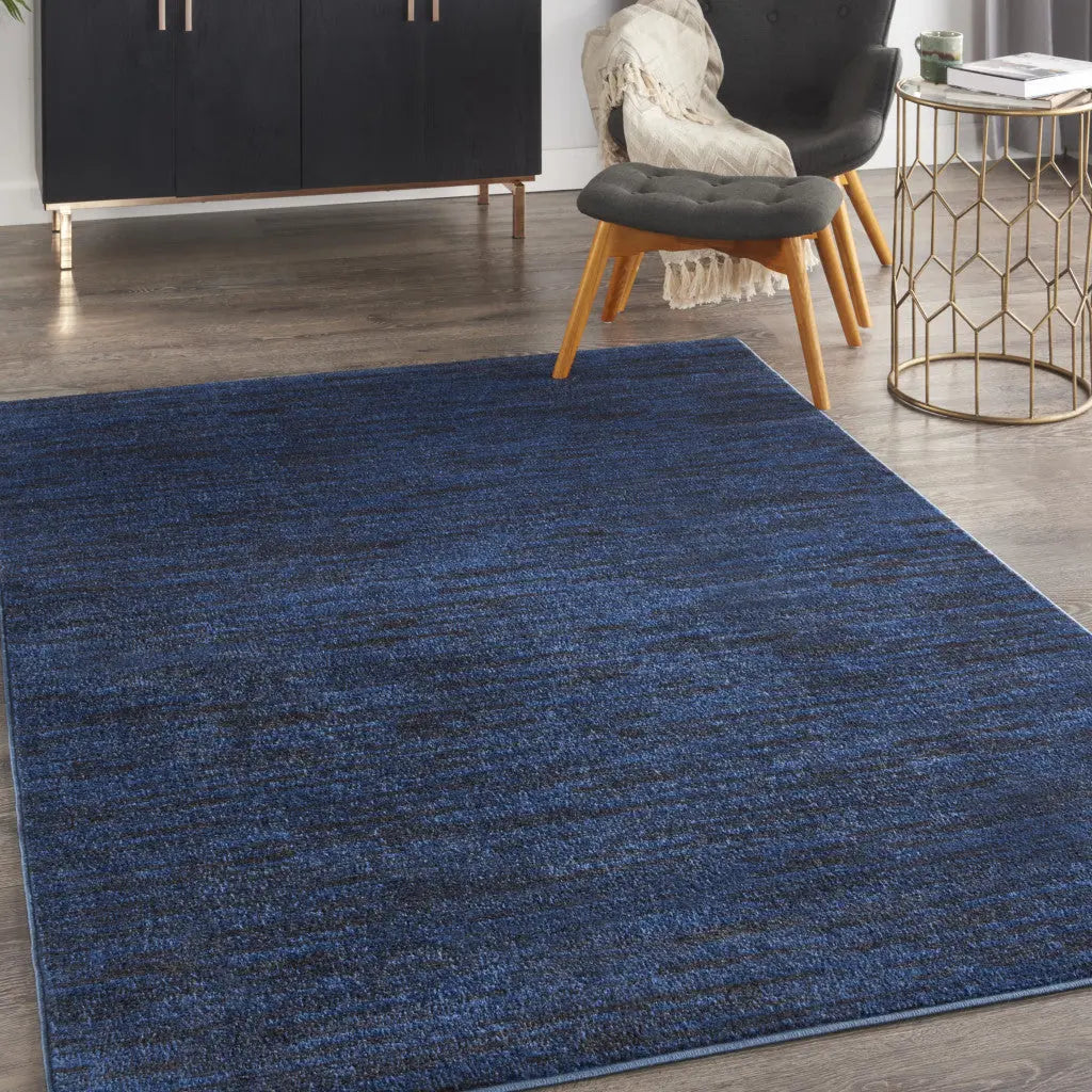 5' X 7' Midnight Blue Stain Resistant Indoor Outdoor Area Rug - GreatEagleInc