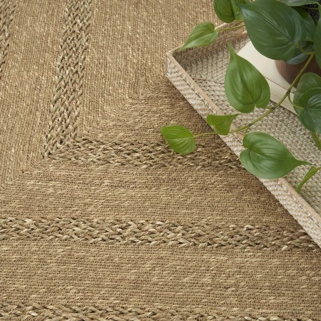 5' X 7' Natural And Brown Handmade Indoor Outdoor Area Rug Homeroots Outdoor