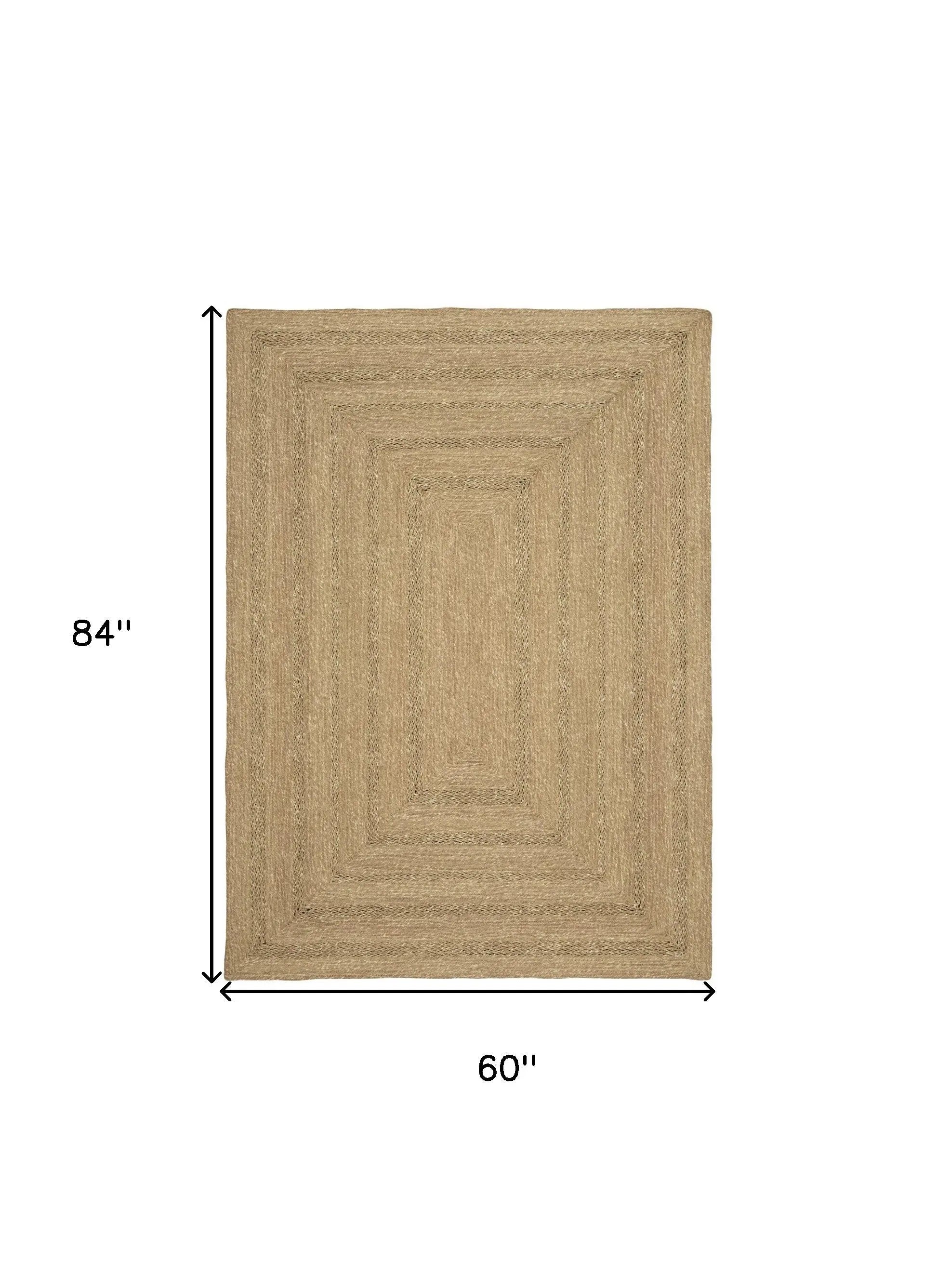 5' X 7' Natural And Brown Handmade Indoor Outdoor Area Rug Homeroots Outdoor