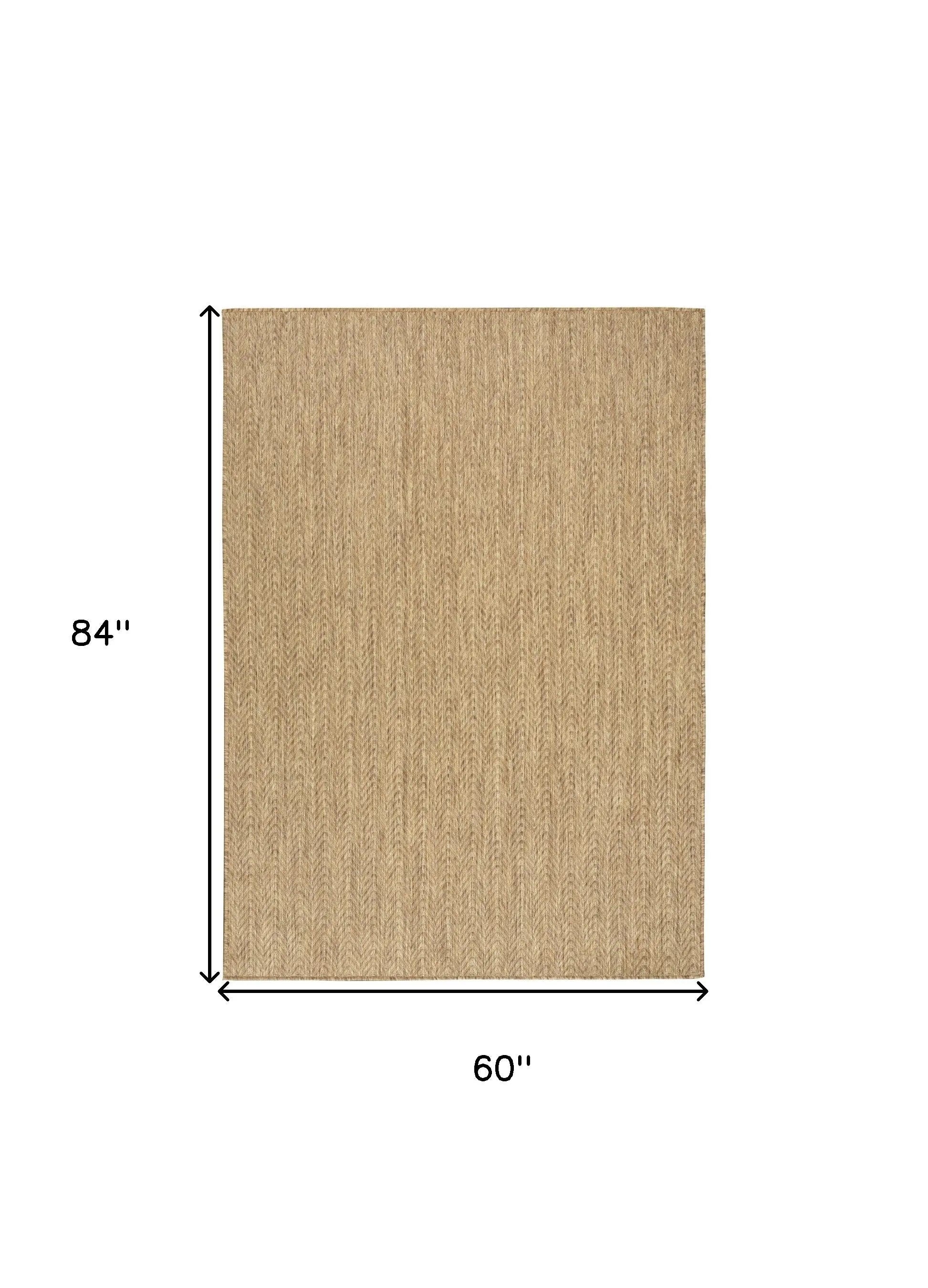 5' X 7' Natural Geometric Indoor Outdoor Area Rug Homeroots Outdoor