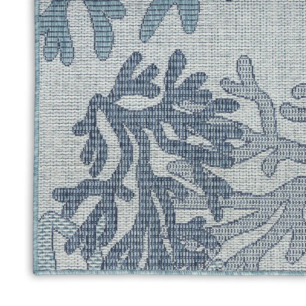 5' X 7' Navy Blue Ivory And Blue Nautical Indoor Outdoor Area Rug Homeroots Outdoor