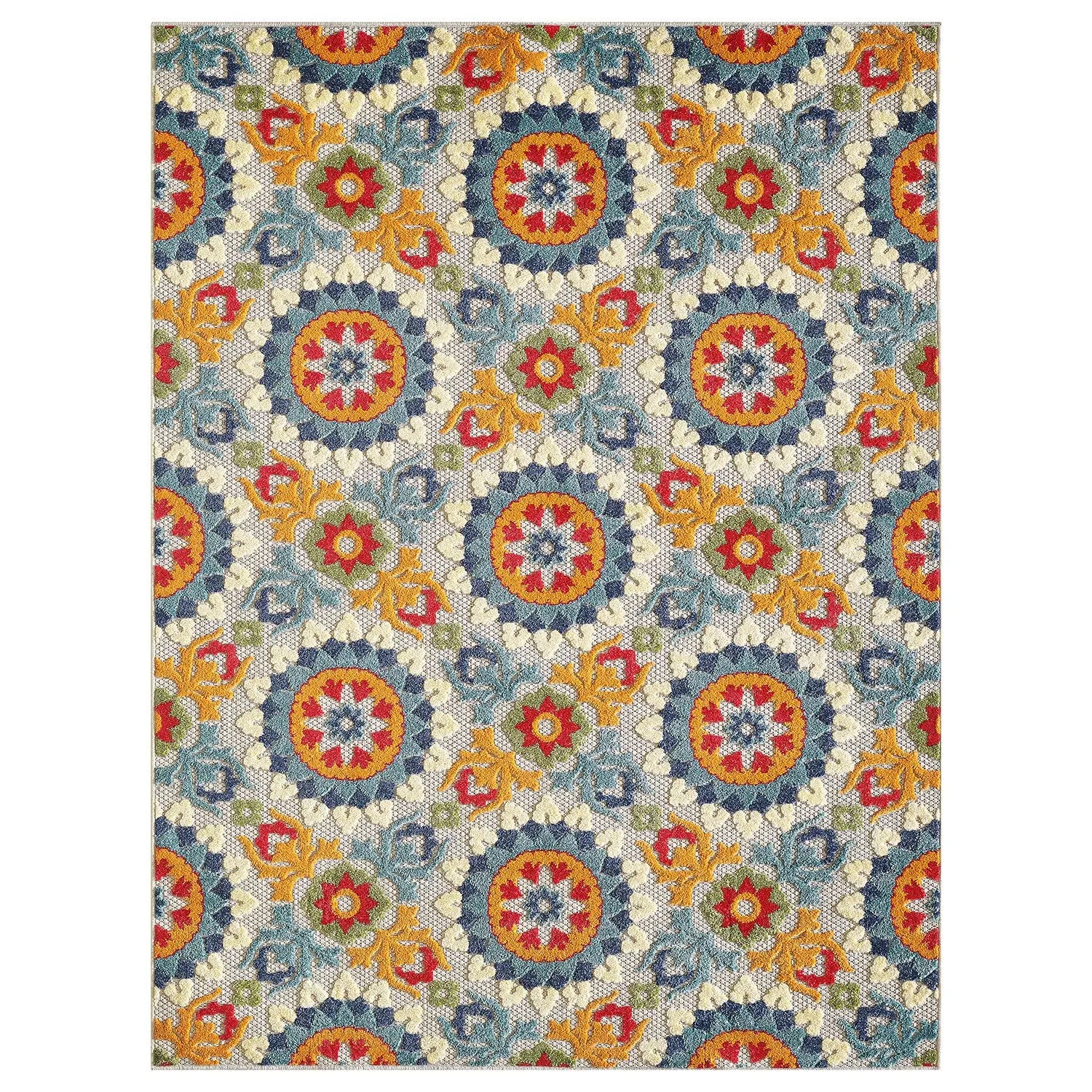 5' X 7' Orange And Ivory Moroccan Stain Resistant Indoor Outdoor Area Rug Homeroots Outdoor