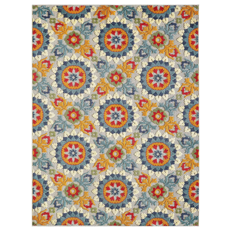 5' X 7' Orange And Ivory Moroccan Stain Resistant Indoor Outdoor Area Rug Homeroots Outdoor