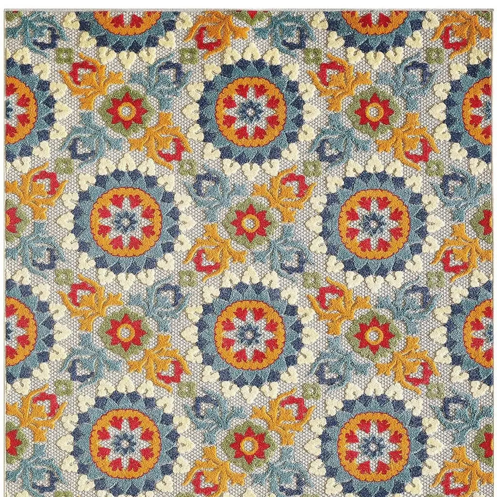5' X 7' Orange And Ivory Moroccan Stain Resistant Indoor Outdoor Area Rug Homeroots Outdoor