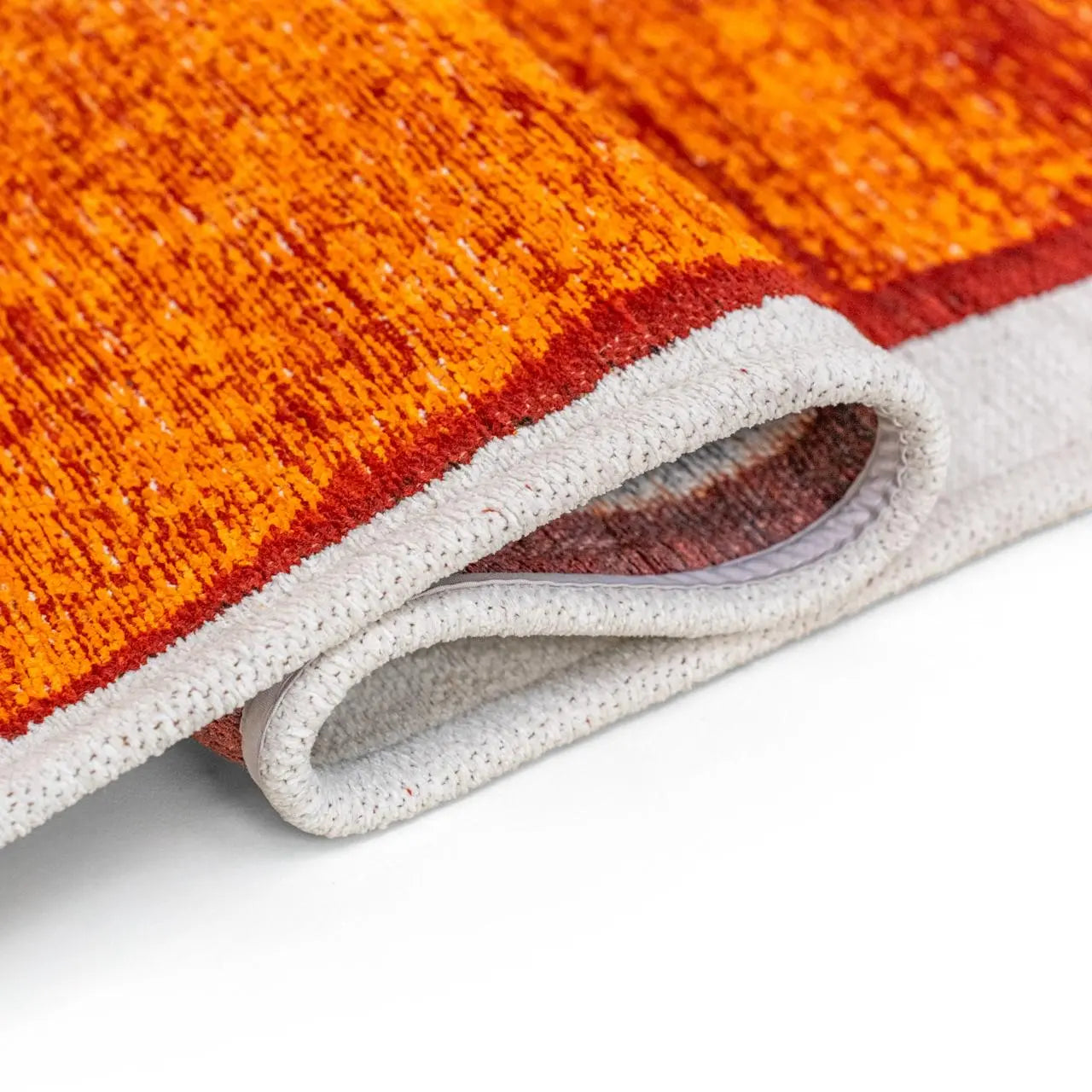 5' X 7' Orange And White Abstract Washable Area Rug With UV Protection Homeroots Home Decor