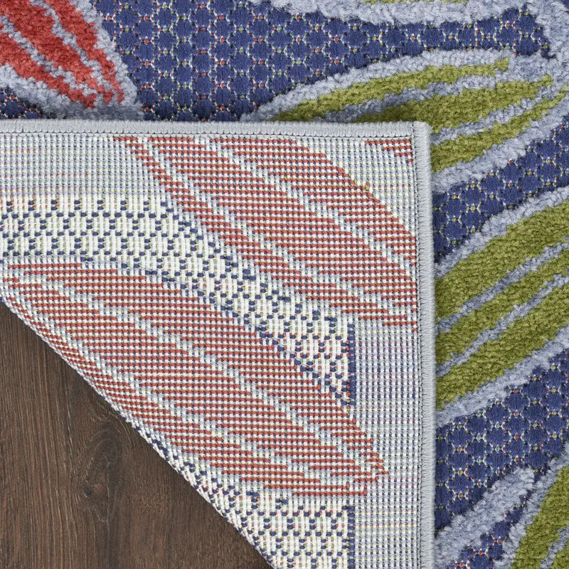 5' X 7' Orange Green And Blue Indoor Outdoor Area Rug Homeroots Outdoor