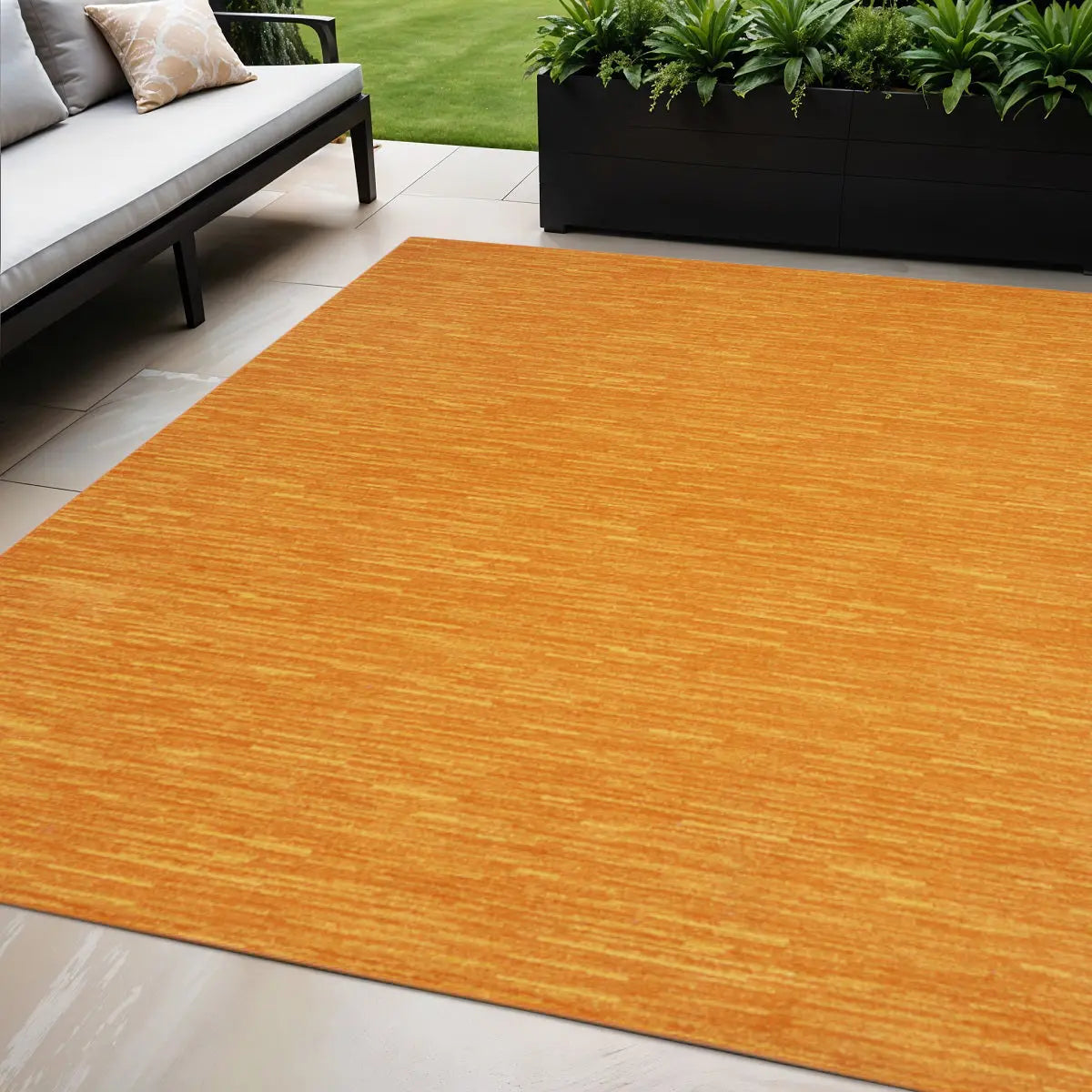 5' X 7' Orange Indoor Outdoor Area Rug Homeroots Outdoor