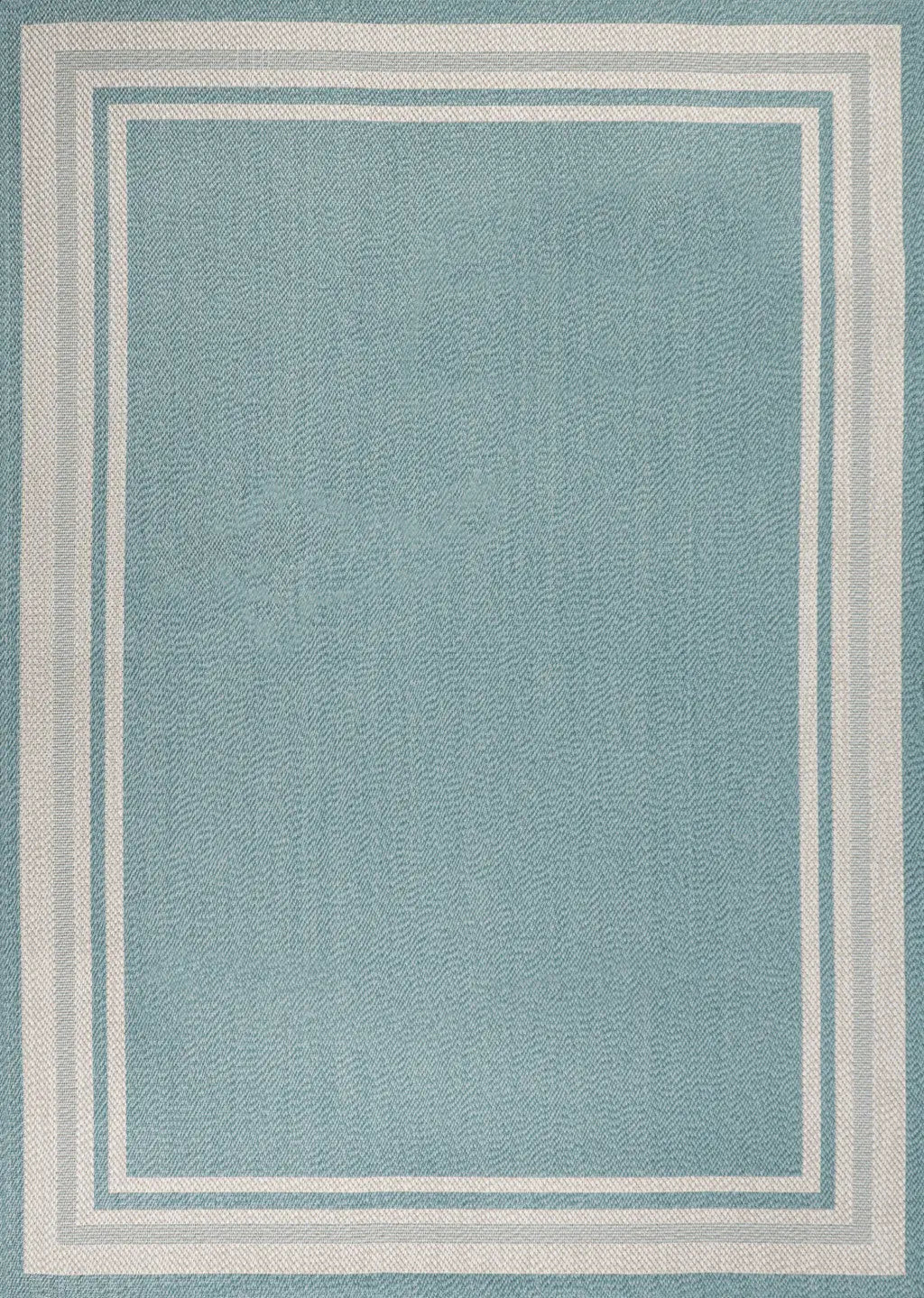 5' X 8' Aqua And Beige Striped Indoor Outdoor Area Rug Homeroots Outdoor