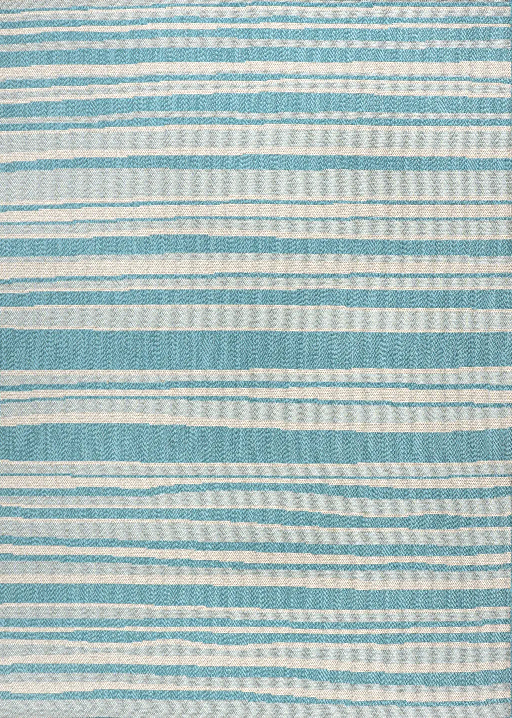 5' X 8' Aqua And Cream Striped Indoor Outdoor Area Rug Homeroots Outdoor