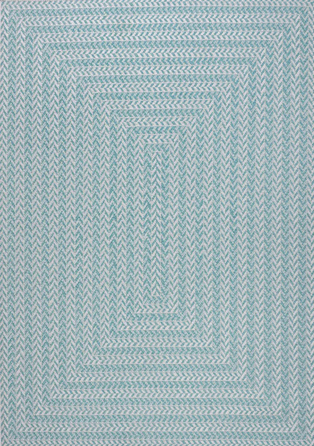 5' X 8' Aqua And Light Gray Striped Indoor Outdoor Area Rug Homeroots Outdoor