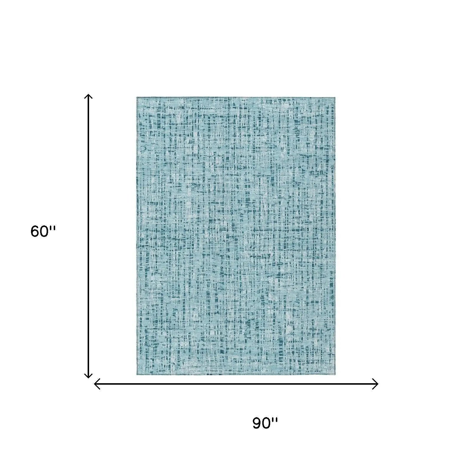5' X 8' Aqua And Teal Blue Abstract Washable Indoor Outdoor Area Rug Homeroots Outdoor