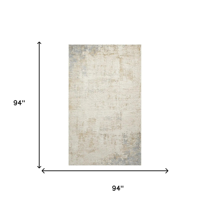 5' X 8' Beige And Blue Abstract Area Rug Homeroots Home Decor