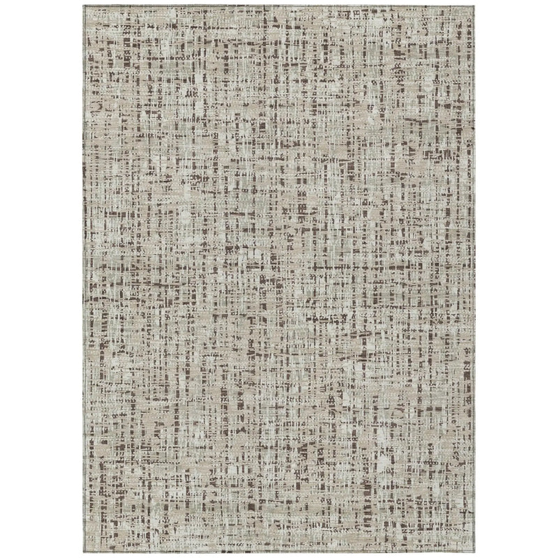 5' X 8' Beige And Brown Abstract Washable Indoor Outdoor Area Rug Homeroots Outdoor