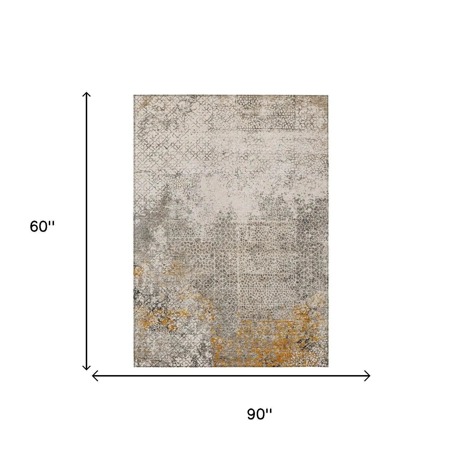 5' X 8' Beige And Brown Abstract Washable Indoor Outdoor Area Rug Homeroots Outdoor