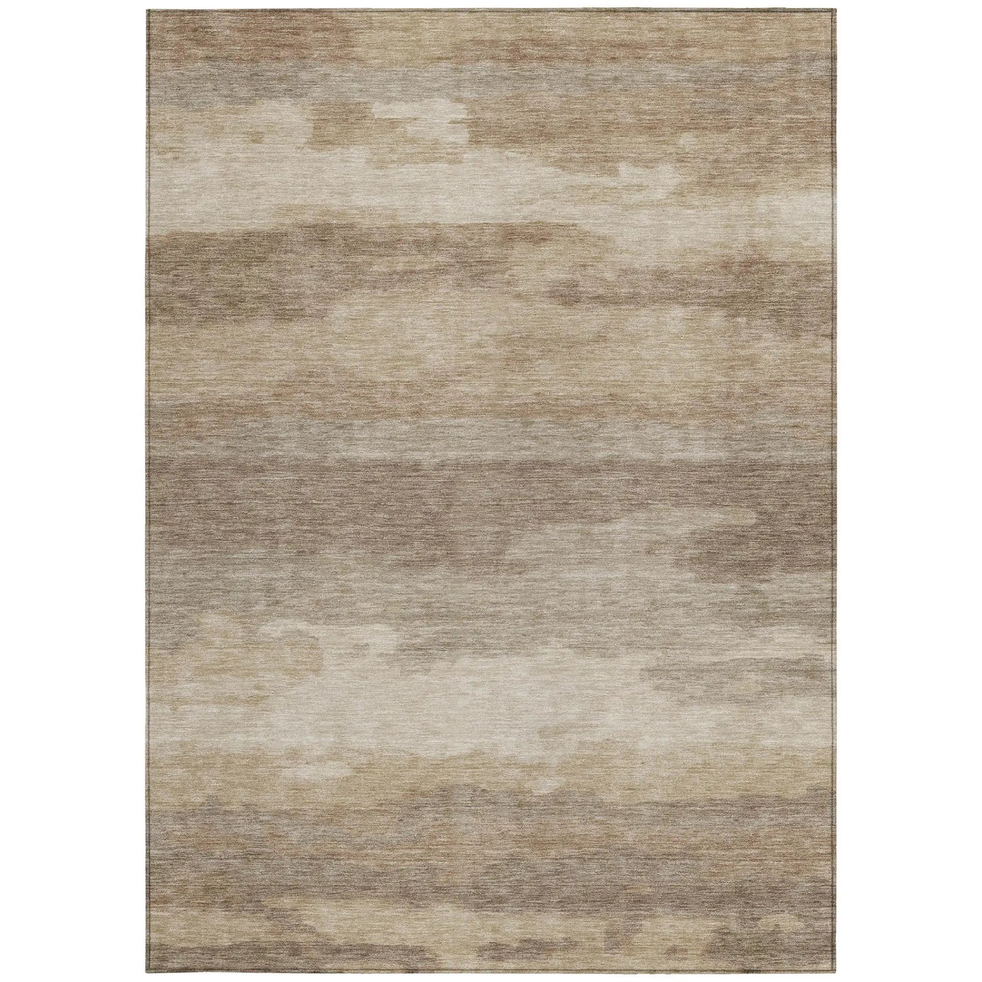5' X 8' Beige And Brown Abstract Washable Indoor Outdoor Area Rug Homeroots Outdoor