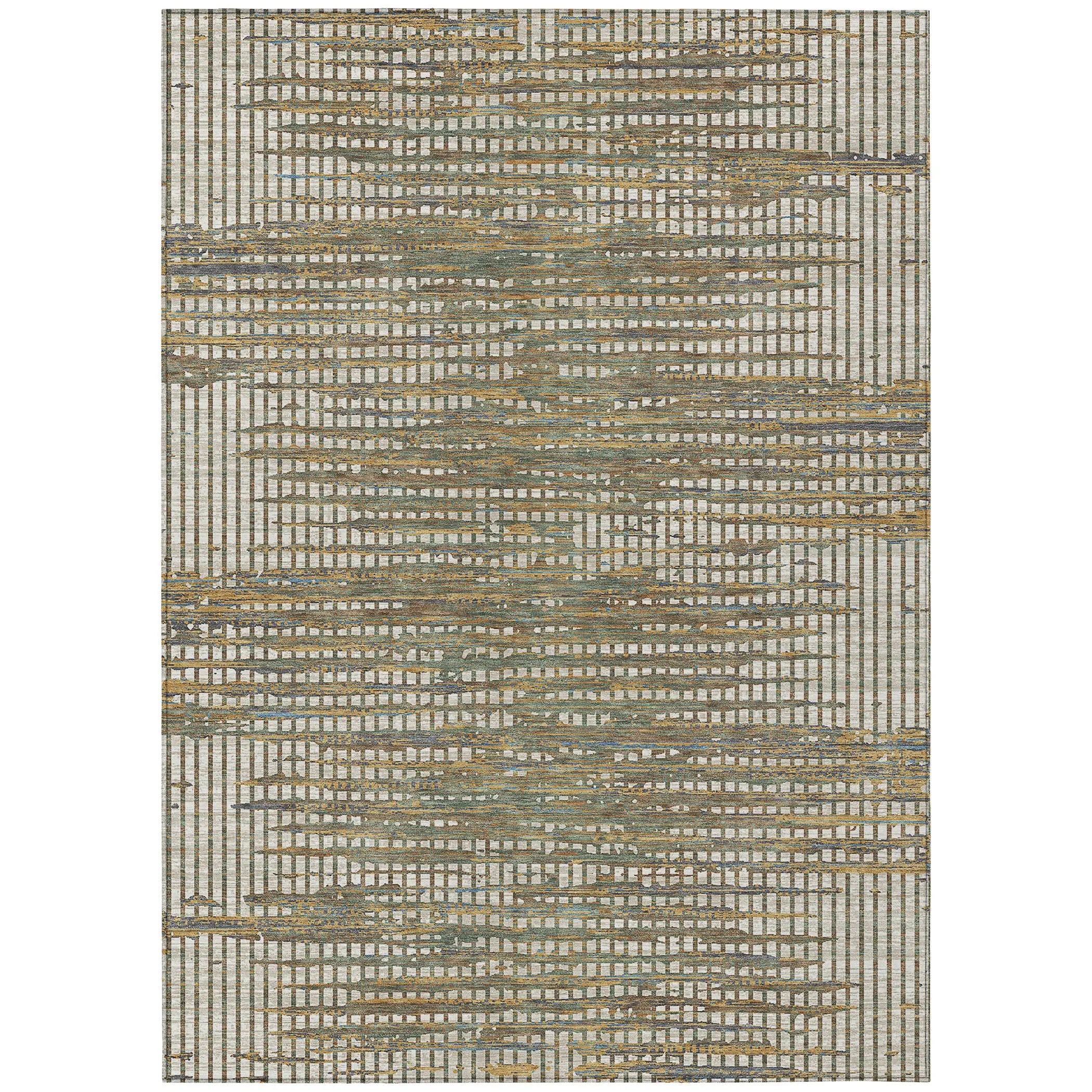 5' X 8' Beige And Brown Abstract Washable Indoor Outdoor Area Rug Homeroots Outdoor