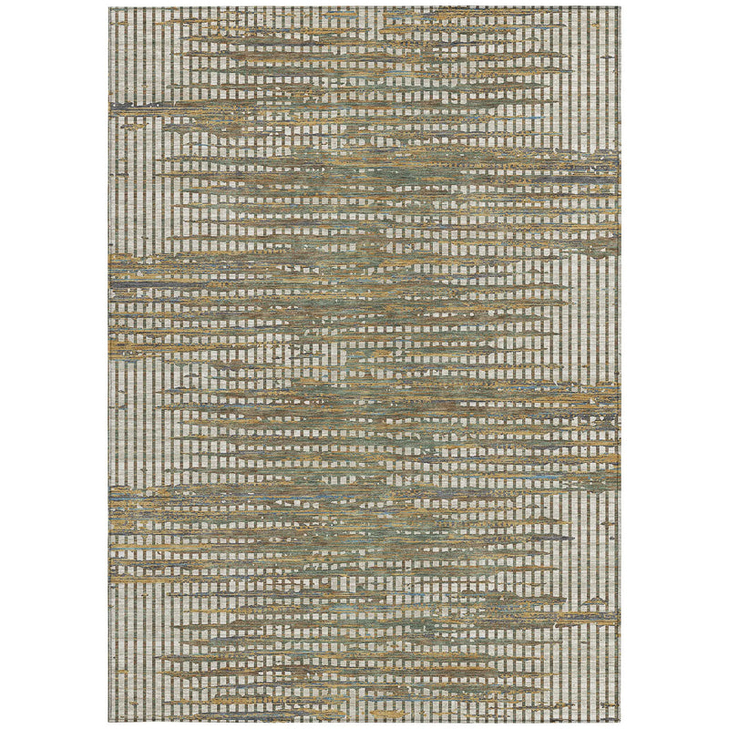 5' X 8' Beige And Brown Abstract Washable Indoor Outdoor Area Rug Homeroots Outdoor